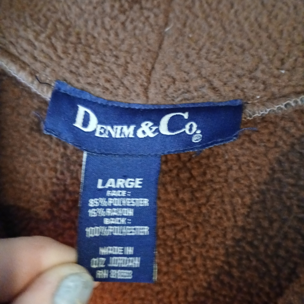 Denim&Co Reversible Hooded Coatigan in Brown - Picture 3 of 7